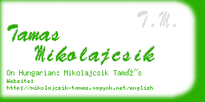 tamas mikolajcsik business card